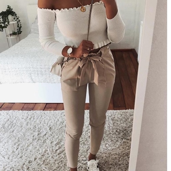 Pants - Khaki Waist Tie pants